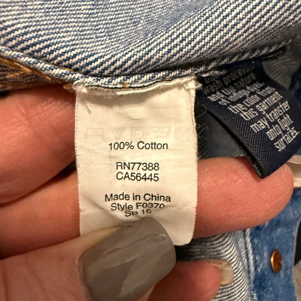 Women's Madewell Medium Wash Denim Blue Jean Button Front Jacket Size Small - Picture 5 of 9